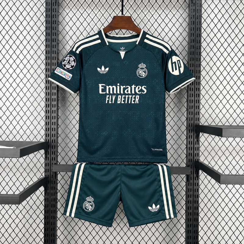 Real Madrid 2026/27 Away Kids Football Kit – Dark Green