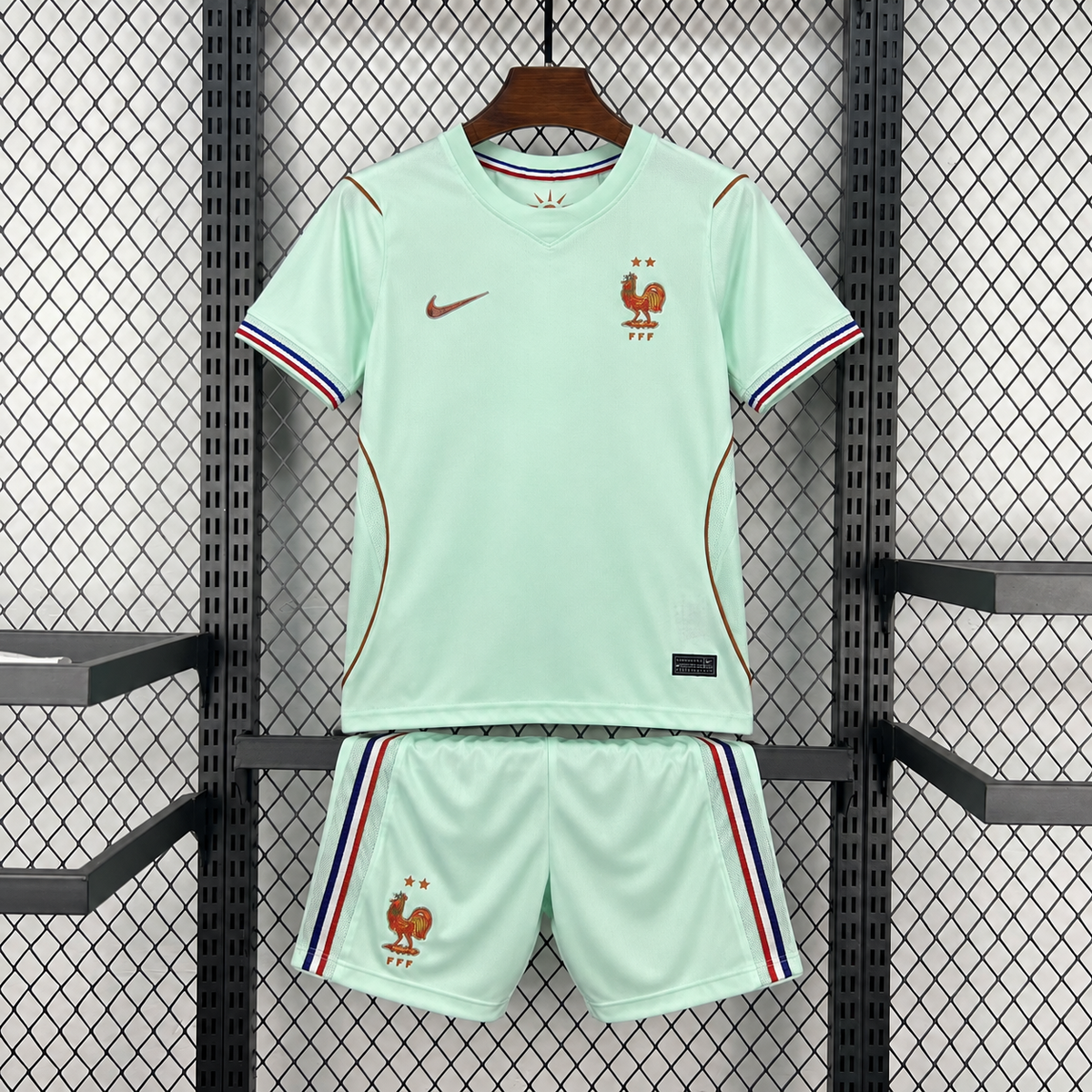 France 2026 Away Kids Football Kit – Mint Green