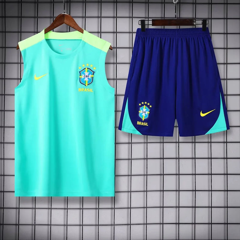 2024 Brazil pre-match training Light Blue Jersey+Shorts 1:1 Thai Quality
