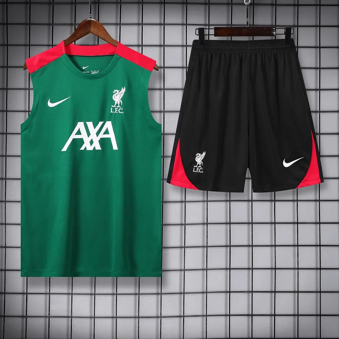 2024/2025 Liverpool Pre-match Training Green Jersey+Shorts 1:1 Thai Quality